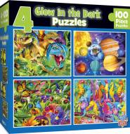 Glow In The Dark 4-Pack Blue 100 Piece Puzzles