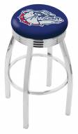 Gonzaga Bulldogs Chrome Swivel Barstool with Ribbed Accent Ring
