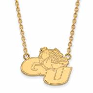Gonzaga Bulldogs Sterling Silver Gold Plated Large Pendant Necklace