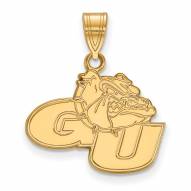 Gonzaga Bulldogs Sterling Silver Gold Plated Medium Pendant