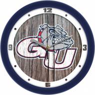 Gonzaga Bulldogs Weathered Wood Wall Clock