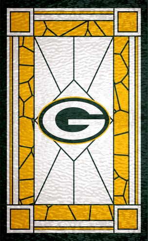 Green Bay Packers 11&quot; x 19&quot; Stained Glass Sign