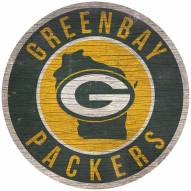 Green Bay Packers 12" Circle with State Sign