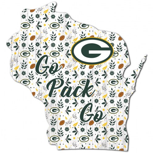 Green Bay Packers 12&quot; Floral State Sign