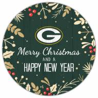 Green Bay Packers 12" Merry Christmas & Happy New Year Sign