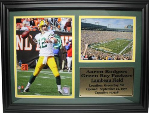 Green Bay Packers 12&quot; x 18&quot; Aaron Rodgers Photo Stat Frame