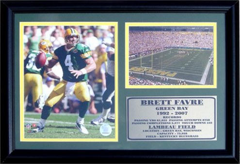 Green Bay Packers 12&quot; x 18&quot; Brett Favre Photo Stat Frame