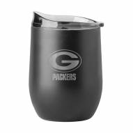 Green Bay Packers 16 oz. Powder Coat Black Etch Curved Beverage Glass