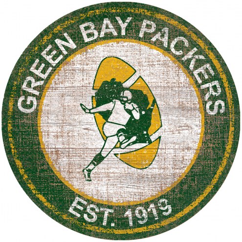 Green Bay Packers 24&quot; Heritage Logo Round Sign