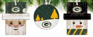 Green Bay Packers 3-Pack Christmas Ornament Set