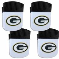 Green Bay Packers 4 Pack Chip Clip Magnet with Bottle Opener