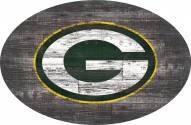 Green Bay Packers 46" Distressed Wood Oval Sign