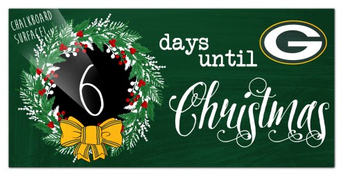 Green Bay Packers 6&quot; x 12&quot; Chalk Christmas Countdown Sign