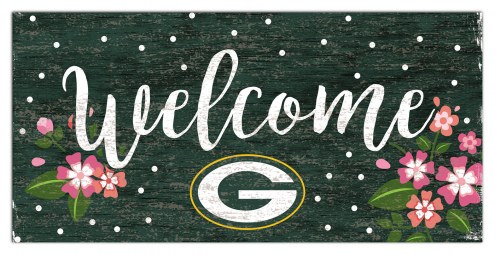 Green Bay Packers 6&quot; x 12&quot; Floral Welcome Sign