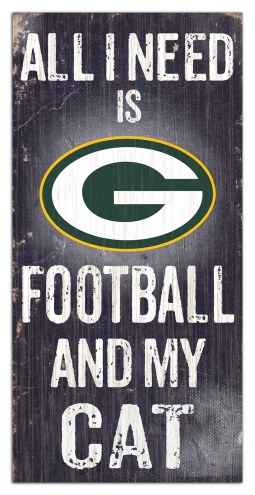 Green Bay Packers 6&quot; x 12&quot; Football & My Cat Sign