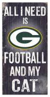 Green Bay Packers 6" x 12" Football & My Cat Sign