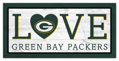 Green Bay Packers 6&quot; x 12&quot; Love Sign