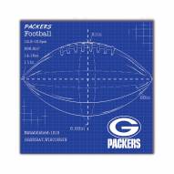 Green Bay Packers Ball Blueprint 10" x 10" Sign