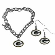 Green Bay Packers Chain Bracelet & Dangle Earring Set