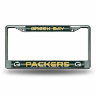 Green Bay Packers Chrome Glitter License Plate Frame