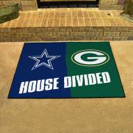 Green Bay Packers/Dallas Cowboys House Divided Mat
