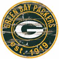 Green Bay Packers Distressed Round Sign