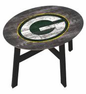 Green Bay Packers Distressed Wood Side Table