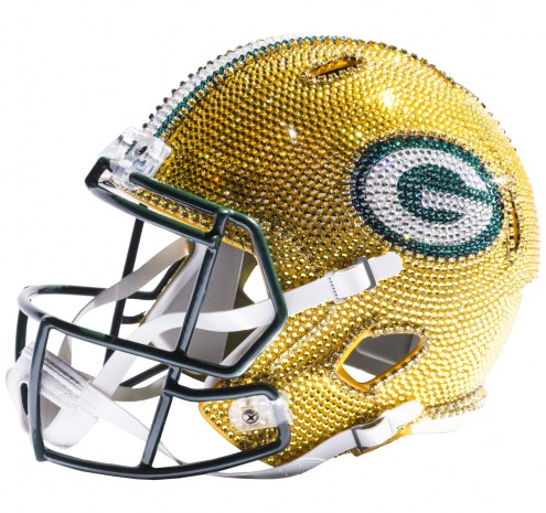 Green Bay Packers Full Size Swarovski Crystal Football Helmet