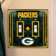 Green Bay Packers Glass Double Switch Plate Cover