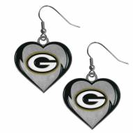 Green Bay Packers Heart Dangle Earrings