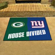 Green Bay Packers/New York Giants House Divided Mat