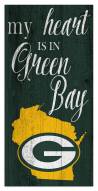 Green Bay Packers My Heart State 6" x 12" Sign