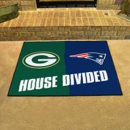 Green Bay Packers/New England Patriots House Divided Mat
