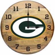 Green Bay Packers Oak Barrel Clock