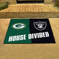 Green Bay Packers/Las Vegas Raiders House Divided Mat