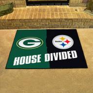 Green Bay Packers/Pittsburgh Steelers House Divided Mat