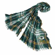 Green Bay Packers Plaid Crinkle Scarf