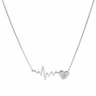 Green Bay Packers Sterling Silver Heartbeat Necklace
