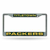Green Bay Packers Titletown Laser Chrome License Plate Frame