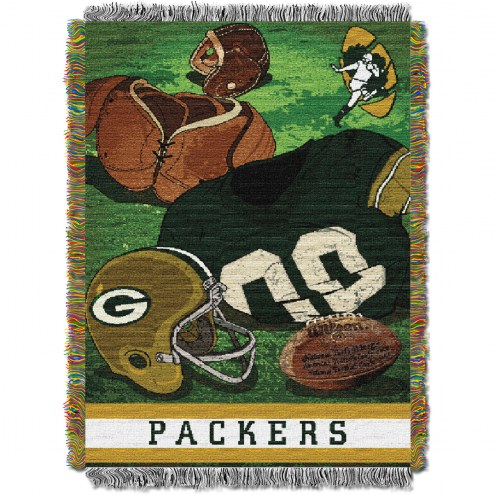 Green Bay Packers Vintage Woven Tapestry Throw Blanket