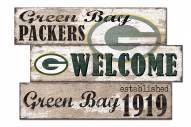 Green Bay Packers Welcome 3 Plank Sign