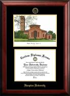 Hampton Pirates Gold Embossed Diploma Frame with Campus Images Lithograph