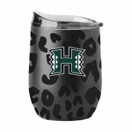 Hawaii Warriors 16 oz. Leopard Powder Coat Curved Beverage Glass