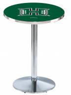 Hawaii Warriors Chrome Pub Table with Round Base