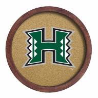 Hawaii Warriors "Faux" Barrel Framed Cork Board