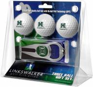 Hawaii Warriors Golf Ball Gift Pack with Hat Trick Divot Tool