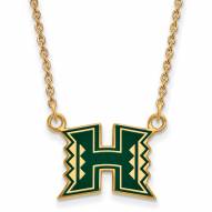 Hawaii Warriors Sterling Silver Gold Plated Small Pendant Necklace