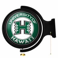 Hawaii Warriors Round Rotating Lighted Wall Sign