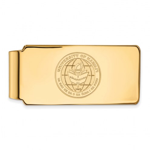 Hawaii Warriors Sterling Silver Gold Plated Crest Money Clip