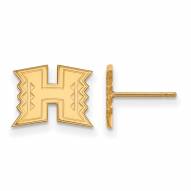 Hawaii Warriors Sterling Silver Gold Plated Extra Small Post Earrings